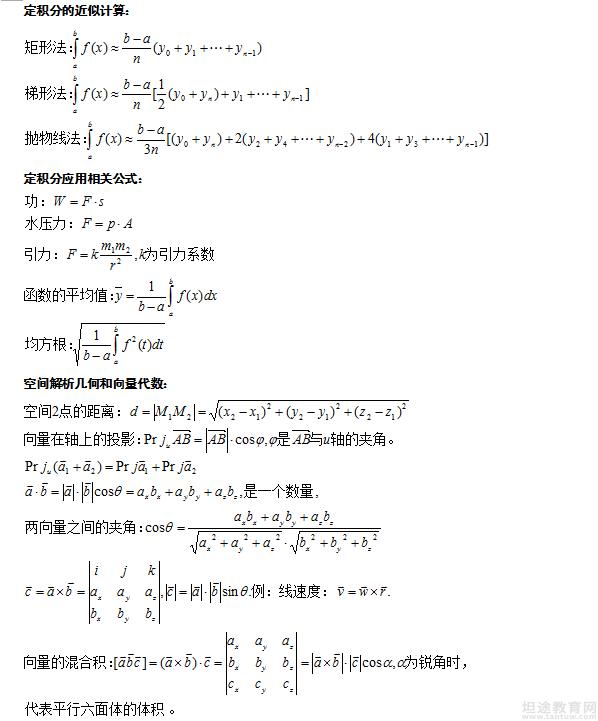 2018年成人高考专升本高数笔记